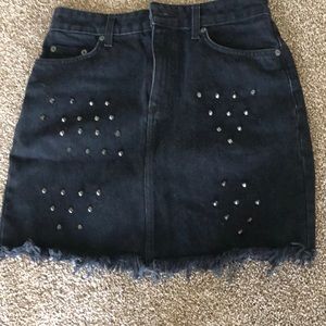 LF CARMAR black studded jean skirt